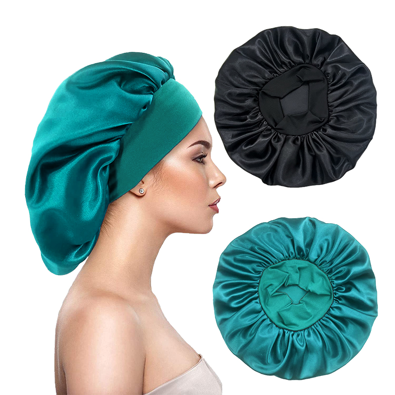 Hair Care China - 2PCS/LOT Women's Satin Solid Bonnets Head