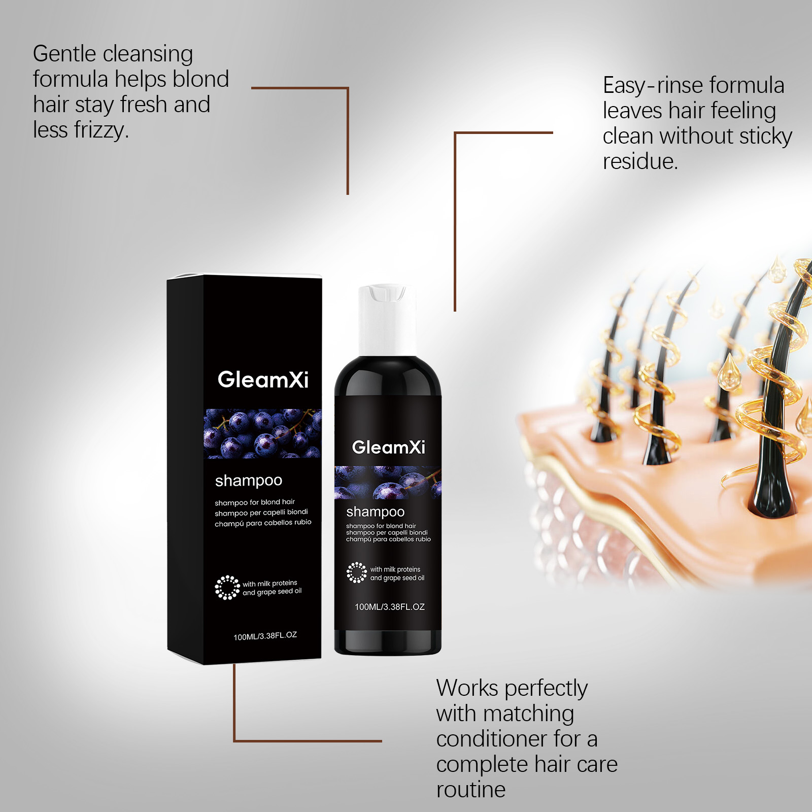 GleamXi Blonde Hair Color Prot - Hair Care For Dry And Frizzy Hair recension och pris