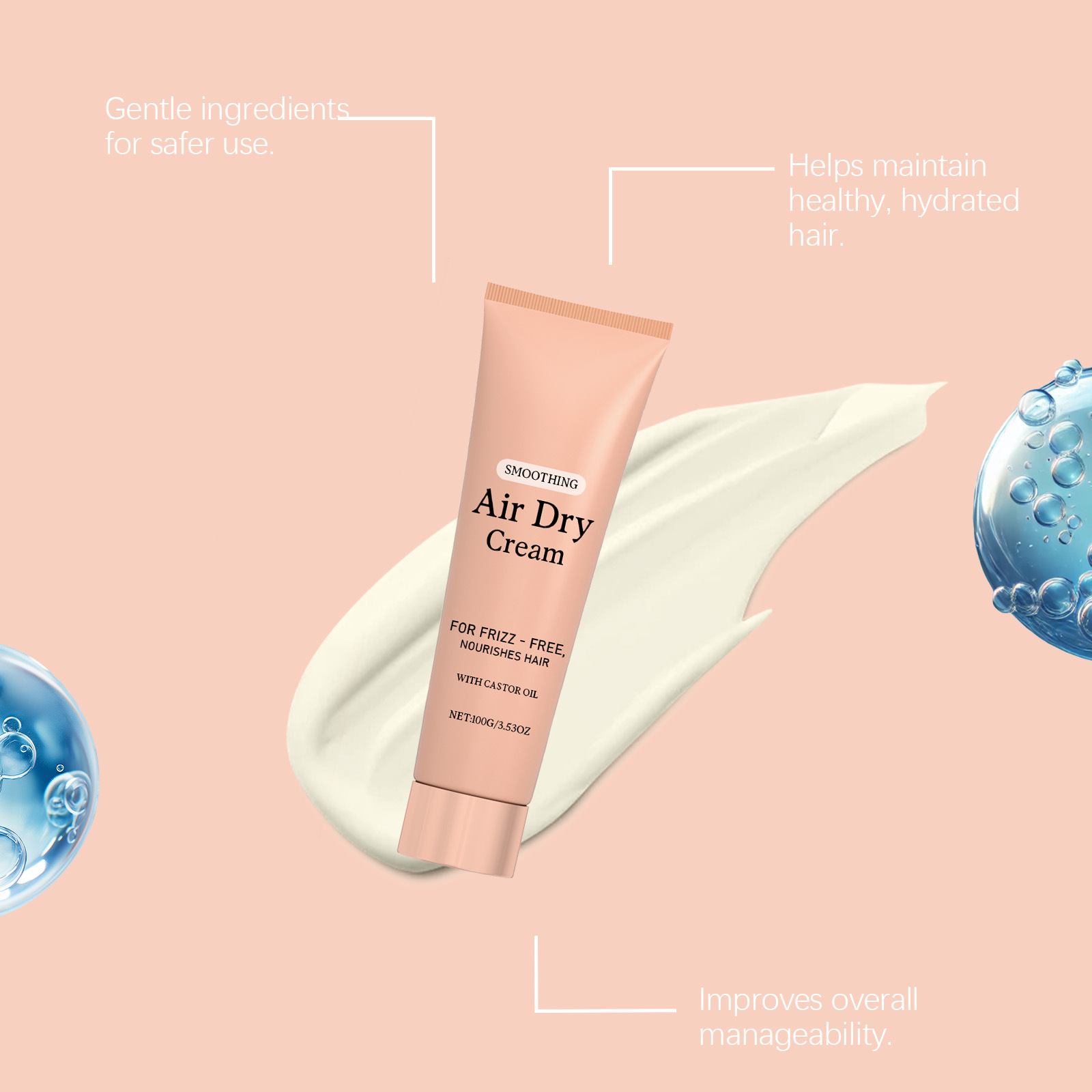 Air Dry Smoothing Hair Cream A - Hair Care For Dry And Frizzy Hair recension och pris